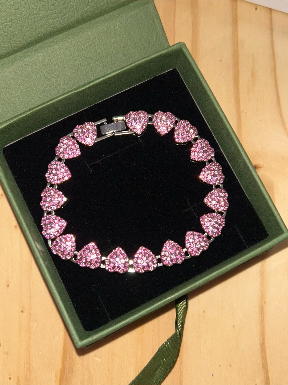 Pink Heart Crystal Bracelet - Women Jewelry